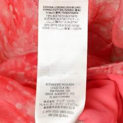 Pre Owned Alexander McQueen Coral-Print Draped Ruffle Midi Skirt