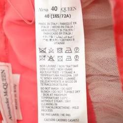 Pre Owned Alexander McQueen Coral-Print Draped Ruffle Midi Skirt