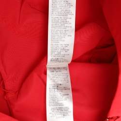 Pre Owned Alexander McQueen Red Nylon Asymmetric Flared Dress S