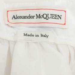 Alexander McQueen White Nylon Flared Midi Skirt M