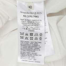 Alexander McQueen White Nylon Flared Midi Skirt M