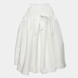 Alexander McQueen White Nylon Flared Midi Skirt M