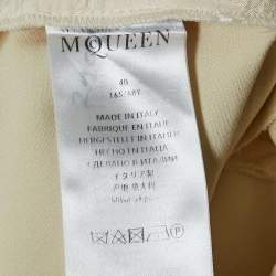 Pre Owned Alexander McQueen Cream Wool Blend Straight Trousers S