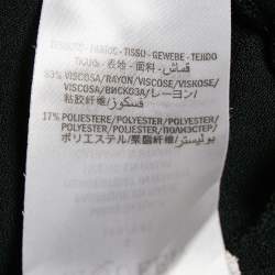 Pre Owned Alexander McQueen Black Stretch Knit Scallop Flared Mini Dress S