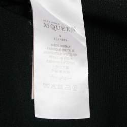 Pre Owned Alexander McQueen Black Stretch Knit Scallop Flared Mini Dress S