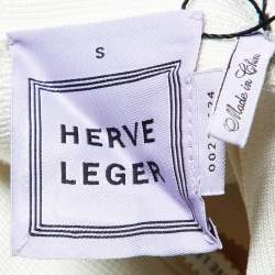 Herve Leger Alabaster White Bandage Jersey Mini Idrissa Skirt S