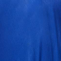 Alexander McQueen Blue Wool Knit Asymmetric Midi Dress XS