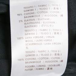 Pre Owned Alexander McQueen Black Crepe and Velvet Cut-Out Detail Mini Dress S