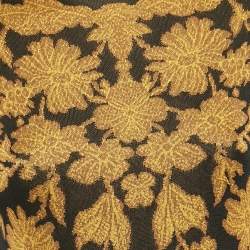 Pre Owned Alexander McQueen Black Floral Intarsia Rib Knit Bodycon Dress M