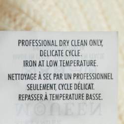 Pre Owned Alexander McQueen Beige Rib Knit Peplum Cardigan S