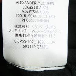 Pre Owned Alexander McQueen Black Corset Print Cotton T-Shirt S