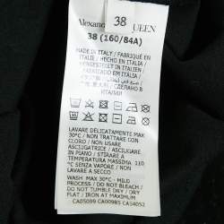 Pre Owned Alexander McQueen Black Corset Print Cotton T-Shirt S