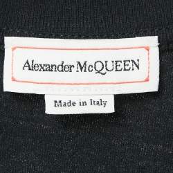 Pre Owned Alexander McQueen Black Corset Print Cotton T-Shirt S