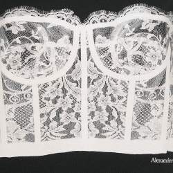 Pre Owned Alexander McQueen Black Corset Print Cotton T-Shirt S