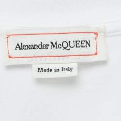 Alexander McQueen White Corset Print Cotton T-Shirt S