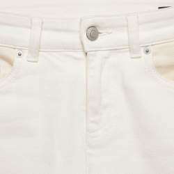 Alexander McQueen White/Beige Denim Side Stripe Detail Skinny Jeans S Waist 24"