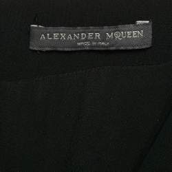 Alexandre Mcqueen Black Crepe Cowl Neck Detail Knee-Length Dress M