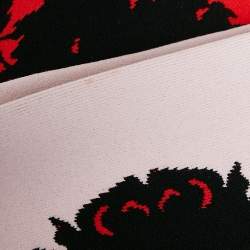 Pre Owned Alexander McQueen Red Floral Jacquard Knit Midi Dress XL