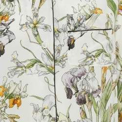 Pre Owned Alexander McQueen Off-White Floral Print Silk Blouse S