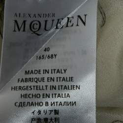 Alexander McQueen Off-White Floral Print Silk Pants S