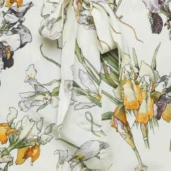 Alexander McQueen Off-White Floral Print Silk Pants S