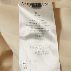Alexander McQueen Red/Cream Wool Blend Asymmetric Jacket M