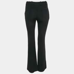 Pre Owned Alexander McQueen Black Crepe Narrow Bootcut Trousers S