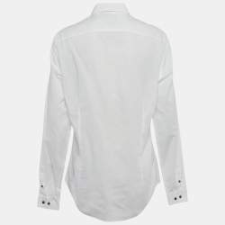Pre Owned Alexander McQueen White Printed Cotton Button Front Shirt XL