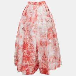 Alexander McQueen Pink Floral Print Synthetic Long Skirt M