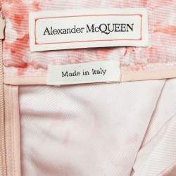 Alexander McQueen Pink Floral Print Synthetic Long Skirt M