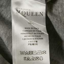 Alexander McQueen Grey Cotton Skull Print Crew Neck T-Shirt XS