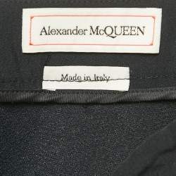 Alexander McQueen Black Lace Trim Crepe Trousers L