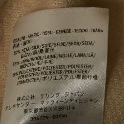 Pre Owned Alexander McQueen Cream Jacquard Stretch Knit Sleeveless Mini Dress M