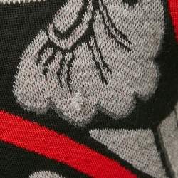 Pre Owned Alexander McQueen Black/Multicolor Jacquard Wool Knit Bodycon Dress XS