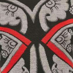 Pre Owned Alexander McQueen Black/Multicolor Jacquard Wool Knit Bodycon Dress XS
