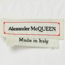 Alexander McQueen White Cotton Button Front Peplum Shirt L