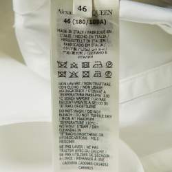 Alexander McQueen White Cotton Button Front Peplum Shirt L