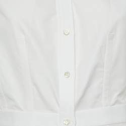Alexander McQueen White Cotton Button Front Peplum Shirt L