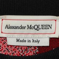 Alexander McQueen Red Mushroom Spores Jacquard Knit Midi Dress M