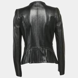 Alexander McQueen Black Studded Button Front Asymmetric Jacket M