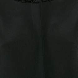Pre Owned Alexander McQueen Black Silk Ruffled Button Front Blouse M