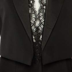 Pre Owned Alexander McQueen Black Wool & Lace Inset Cocktail Blazer M