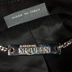 Pre Owned Alexander McQueen Black Wool & Lace Inset Cocktail Blazer M