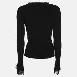 Alexander McQueen Black Rib Knit Top XL