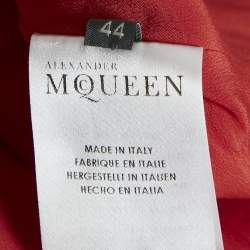 Alexander McQueen Red Crepe High-Low Flared Top M
