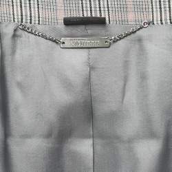 Valentino Grey/Pink Price Of Wales Wool Skirt and Top Set M 