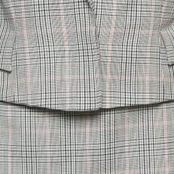Valentino Grey/Pink Price Of Wales Wool Skirt and Top Set M 