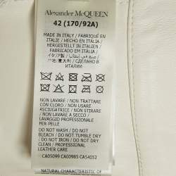 Alexander McQueen White Leather Bralette Crop Top M