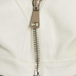 Alexander McQueen White Leather Bralette Crop Top M