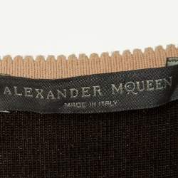Alexander McQueen Light Pink Intarsia Knit Sleeveless Midi Dress L
